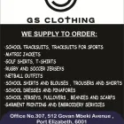Maatskappy 1 beeld GS CLOTHING Tracksuits in Port Elizabeth EC