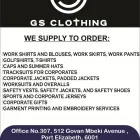 Maatskappy 2 beeld GS CLOTHING Tracksuits in Port Elizabeth EC